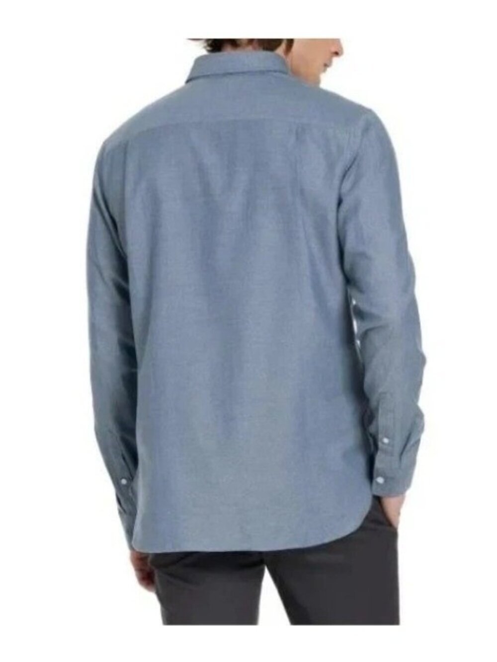 Ted Baker Men's L Blue Herringbone Long Sleeve Button Down Dress Shirt  e1676 - Picture 5 of 10